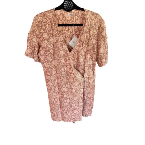 NWT Faherty Womens Bronze Riviera Floral Tie Wrap Ashley Linen Dress Medium - Picture 3 of 12